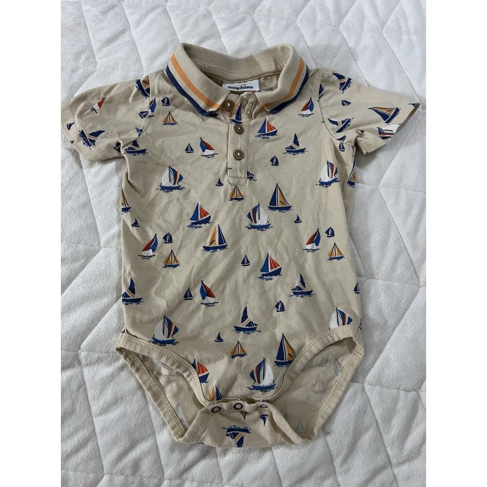 Tommy Bahama Baby Boy 6-9M No Tag One Piece Top Sailboats